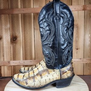 Laredo Snakeskin Boots Mens 9 D Python Leather Western Cowboy 45459